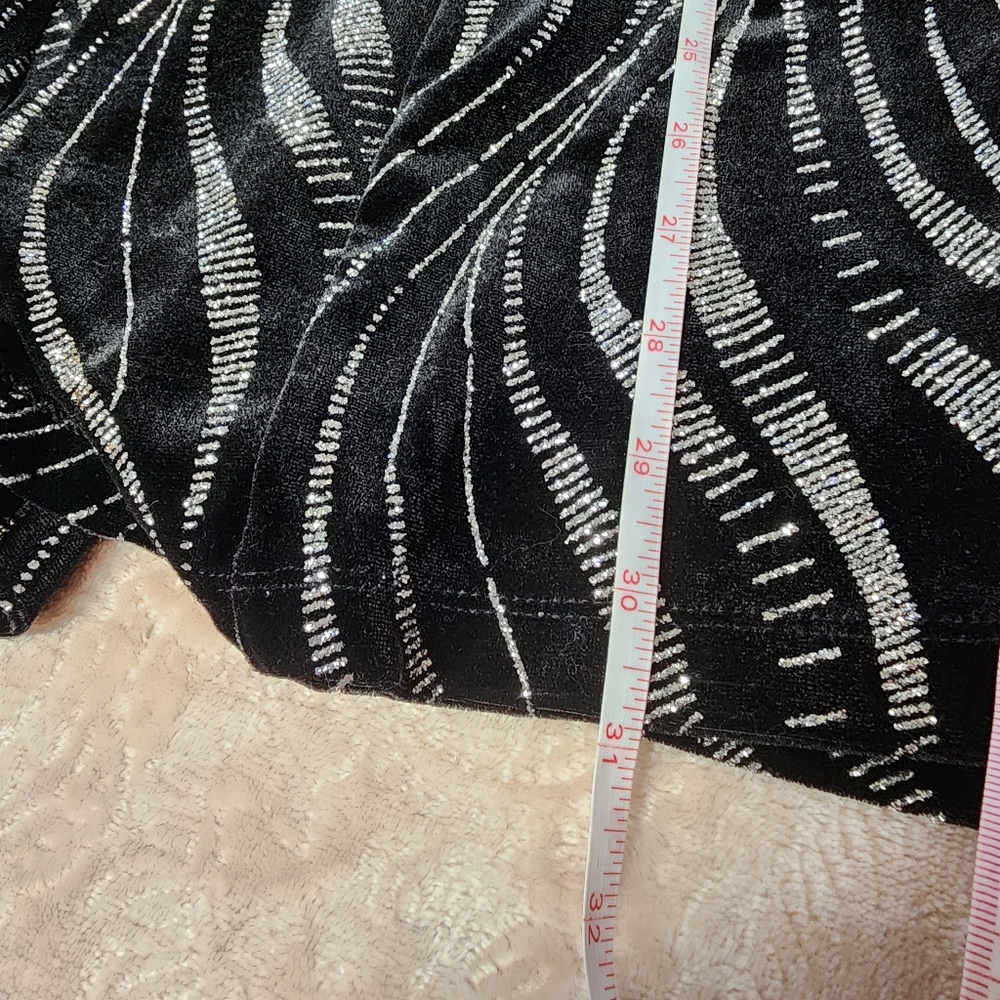 Notations Open Front Roll Collar Black Silver Car… - image 7